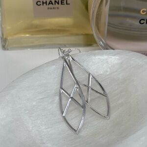 Marlyn Schiff Elegant Silver Leaf Earrings